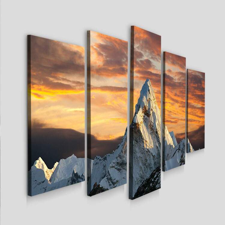 Kit Quadros Mosaico Montanha e Neve
