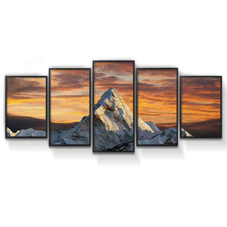 Kit Quadros Mosaico Montanha e Neve