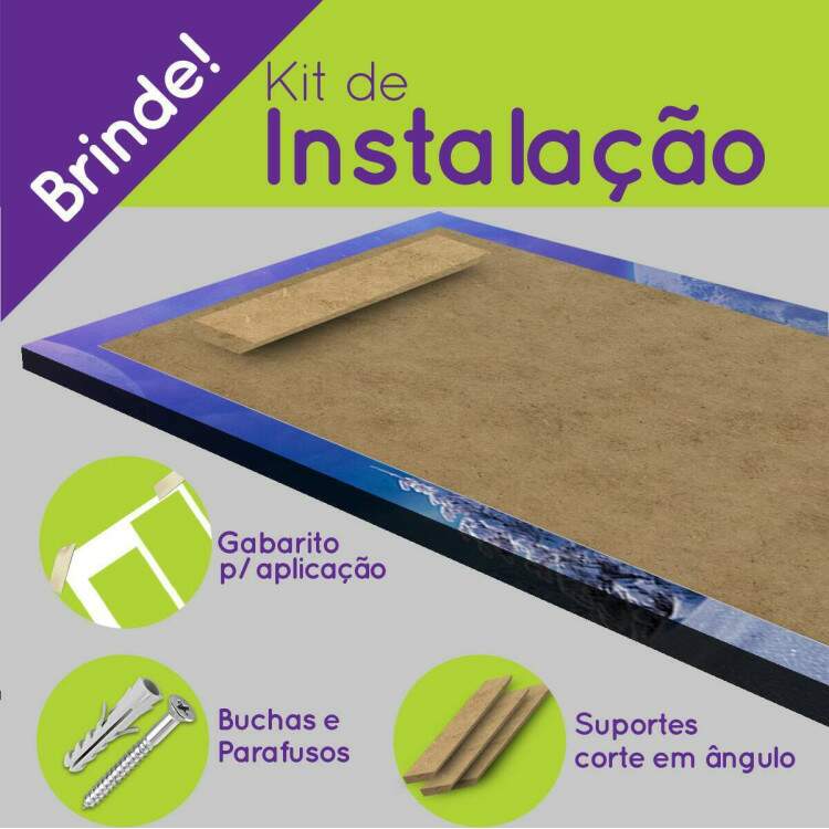 Kit Quadros Decorativos Mosaico Paisagem Lua e Neve