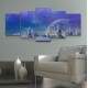 Kit Quadros Decorativos Mosaico Paisagem Lua e Neve