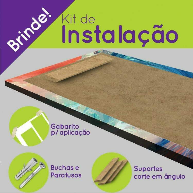 Kit Quadros Decorativos Mosaico Pintura de Onda
