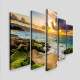 Kit Quadros Decorativos Mosaico Praia P�r do Sol