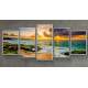 Kit Quadros Decorativos Mosaico Praia P�r do Sol