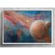 Quadro Decorativo Pintura de Planetas e Gal�xia
