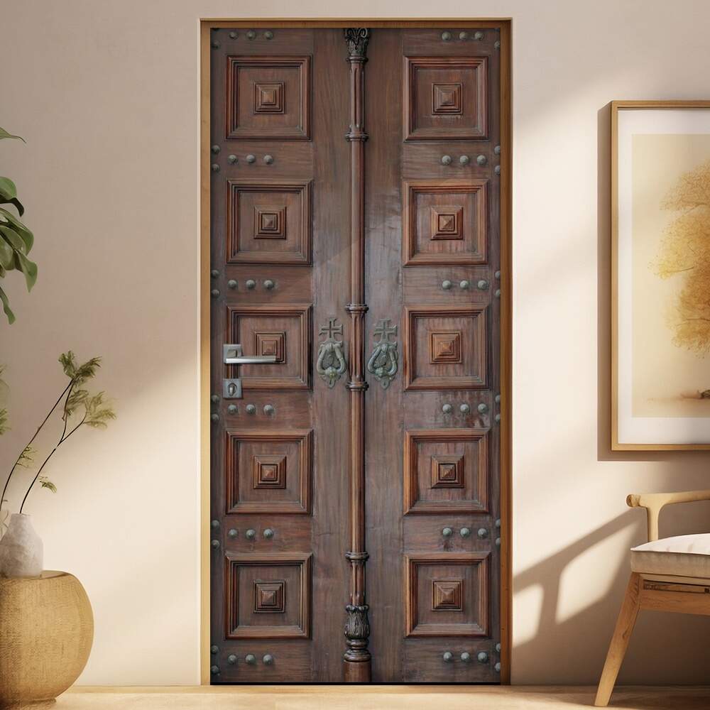 Adesivo Para Porta Diversos Madeira Modelo 02