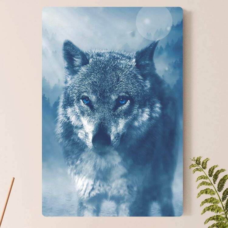 Placa Decorativa Lobo Neve