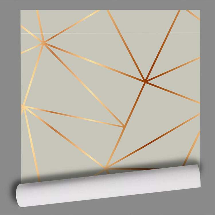Papel de Parede Zara Cinza com Dourado