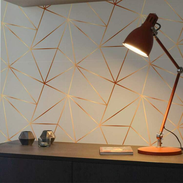 Papel de Parede Zara Cinza com Dourado
