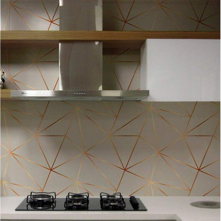 Papel de Parede Zara Cinza com Dourado