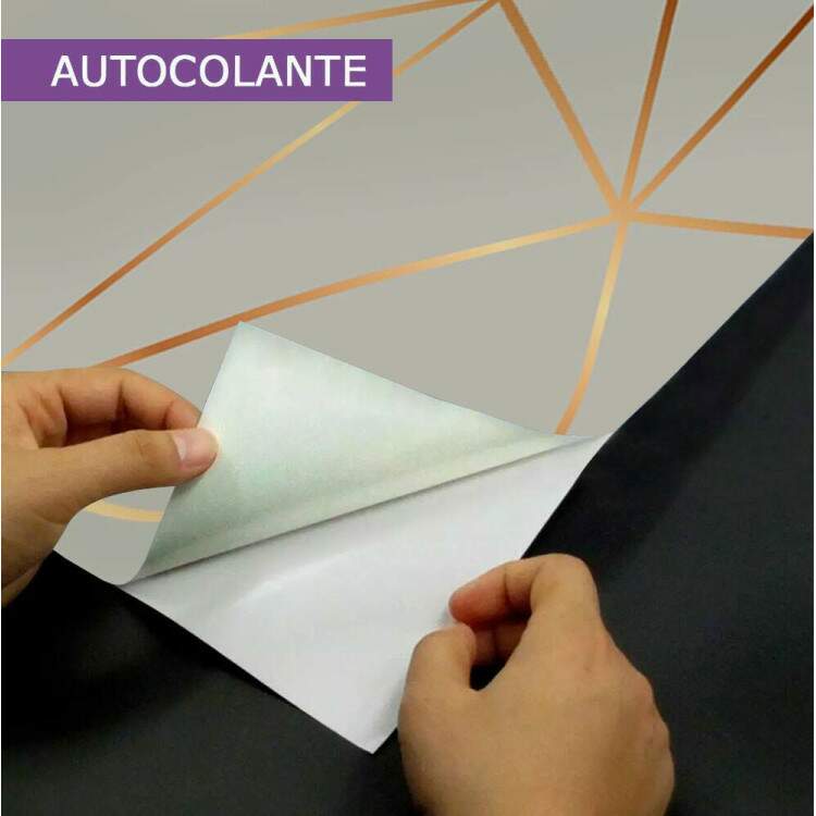 Papel de Parede Zara Cinza com Dourado
