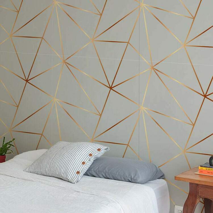 Papel de Parede Zara Cinza com Dourado