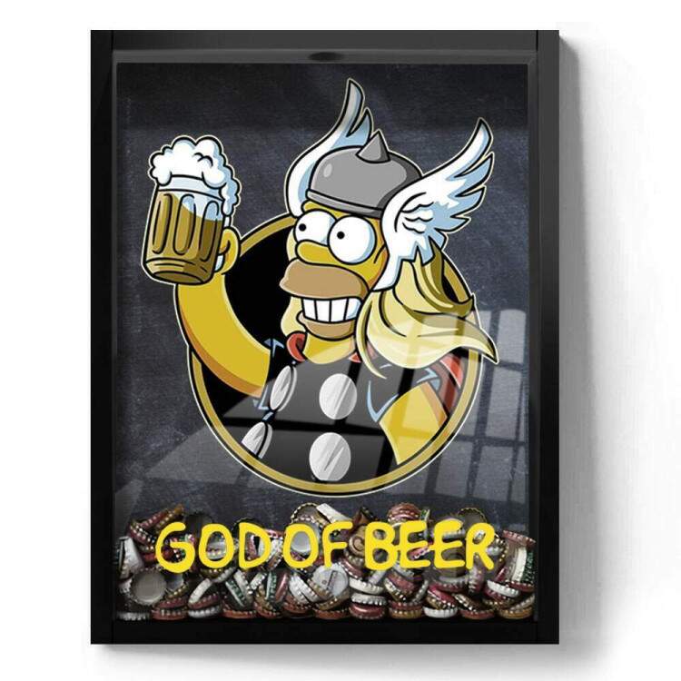 Quadro Decorativo Porta Tampinhas God Of Beer