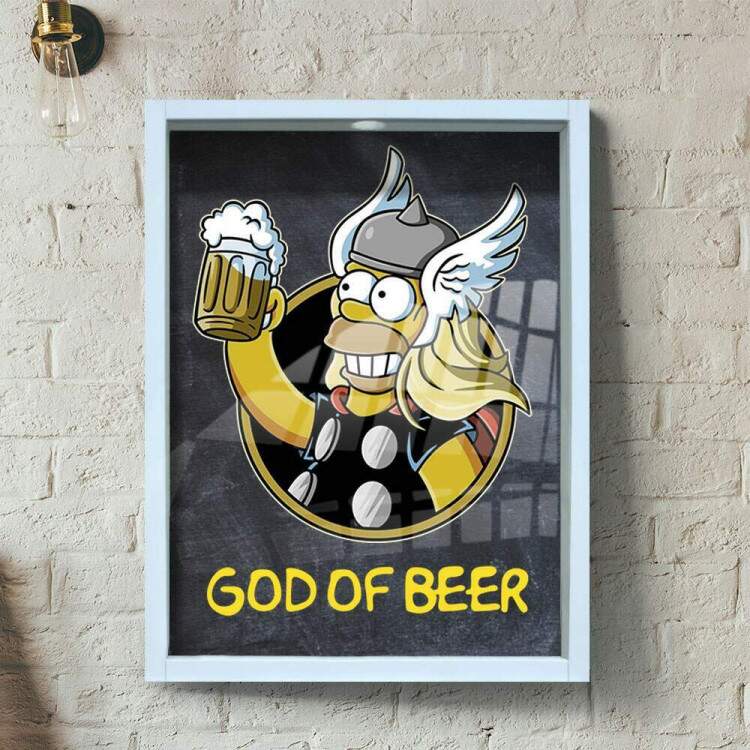 Quadro Decorativo Porta Tampinhas God Of Beer