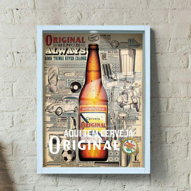 Quadro Decorativo Porta Tampinhas Aqui Tem Cerveja