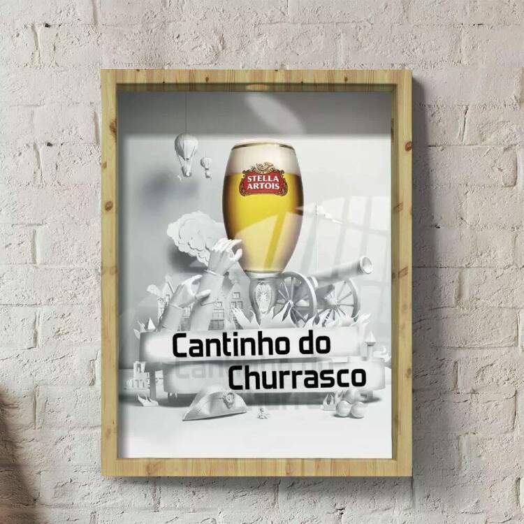 Quadro Decorativo Porta Tampinhas Cantinho do Churrasco