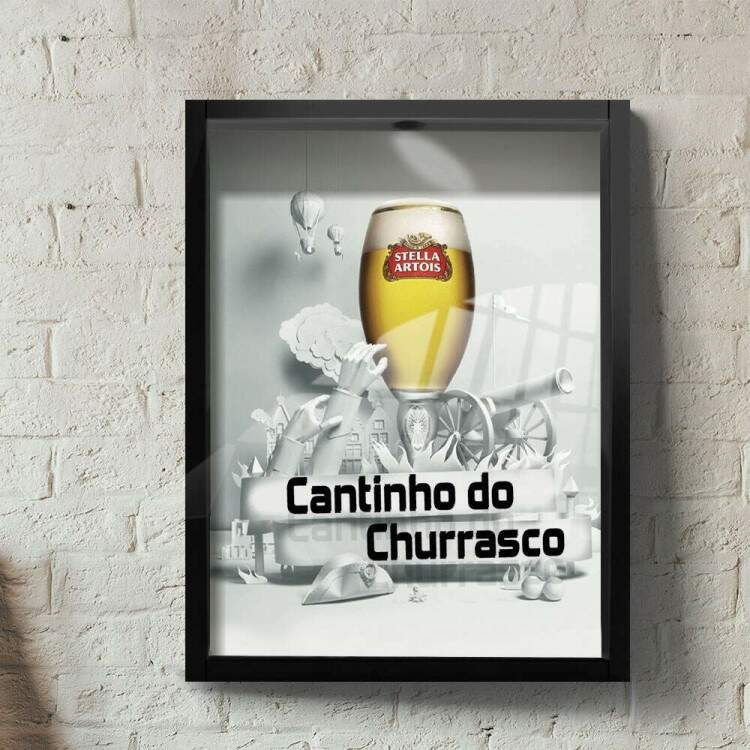 Quadro Decorativo Porta Tampinhas Cantinho do Churrasco