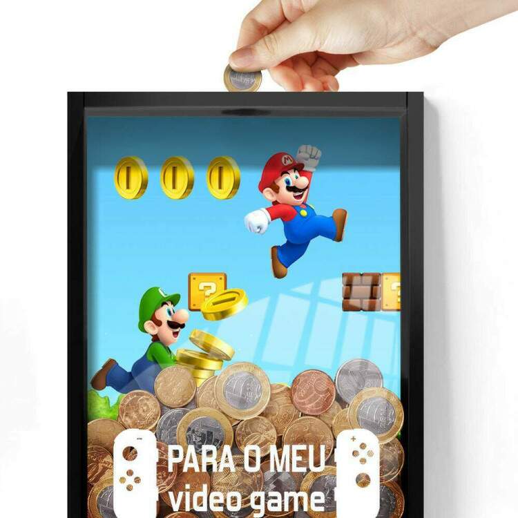 Quadro Decorativo Porta Moedas Para o Meu Vdeo Game