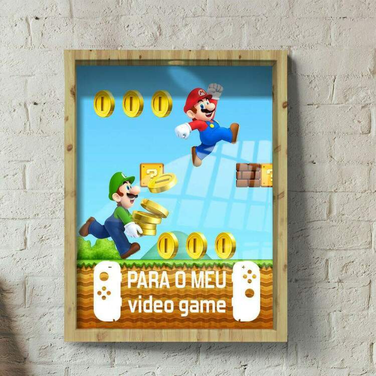 Quadro Decorativo Porta Moedas Para o Meu Vdeo Game