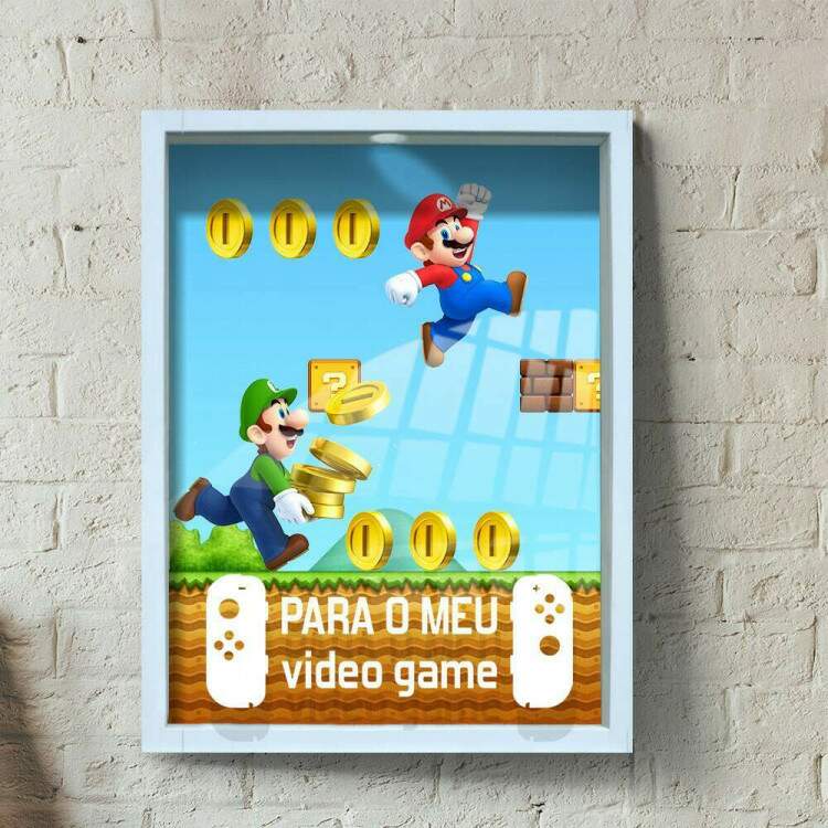 Quadro Decorativo Porta Moedas Para o Meu Vdeo Game