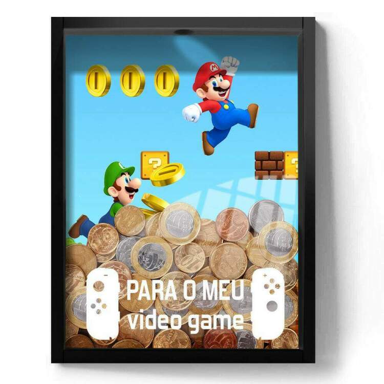 Quadro Decorativo Porta Moedas Para o Meu Vdeo Game