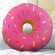Almofada Decorativa Redonda Donuts de Morango