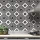 Adesivos de Azulejos Ladrilhos Cartela M�rmore Preto e Branco