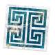 Adesivos de Azulejos Ladrilhos Cartela M�rmore Azul Com Dourado e Branco
