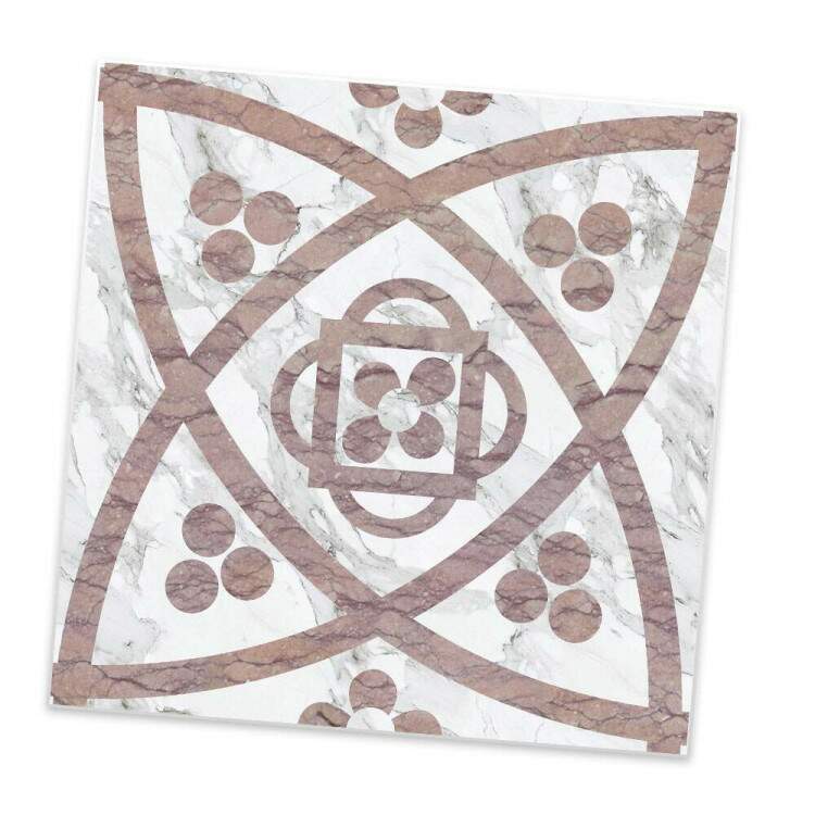 Adesivos de Azulejos Mrmore Rose e Branco