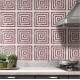 Adesivos de Azulejos M�rmore Vermelho e Branco