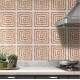 Adesivos de Azulejos Ladrilhos Cartela M�rmore Laranja e Branco