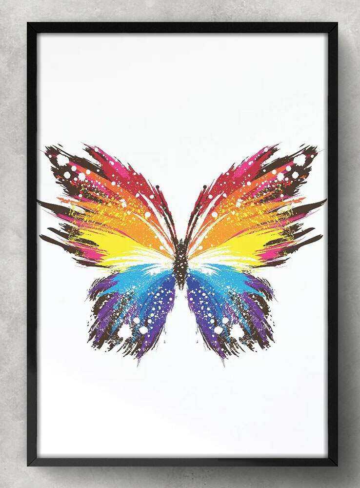 Quadro Decorativo Borboleta Colorida