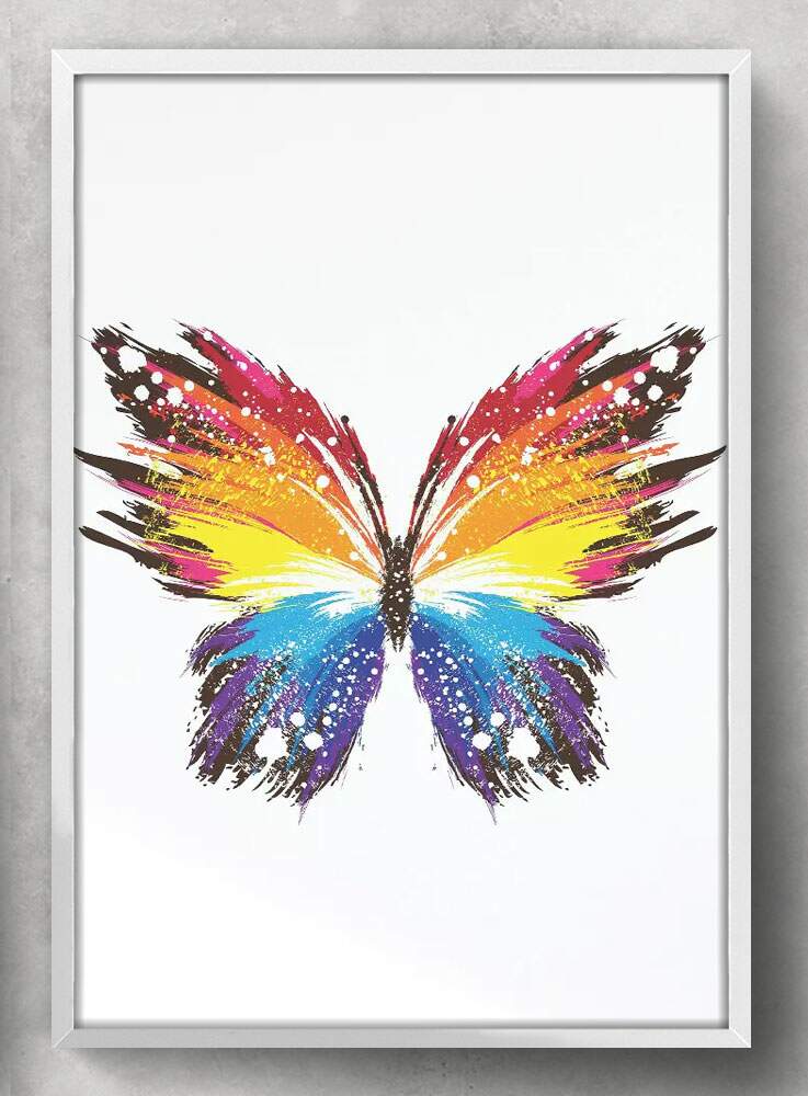 Quadro Decorativo Borboleta Colorida