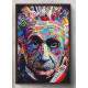 Quadro Decorativo Albert Einstein Abstrato Colorido