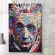 Quadro Decorativo Albert Einstein Abstrato Colorido
