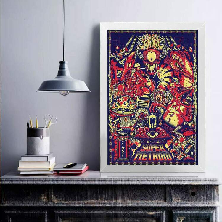 Quadro Decorativo Super Metroid