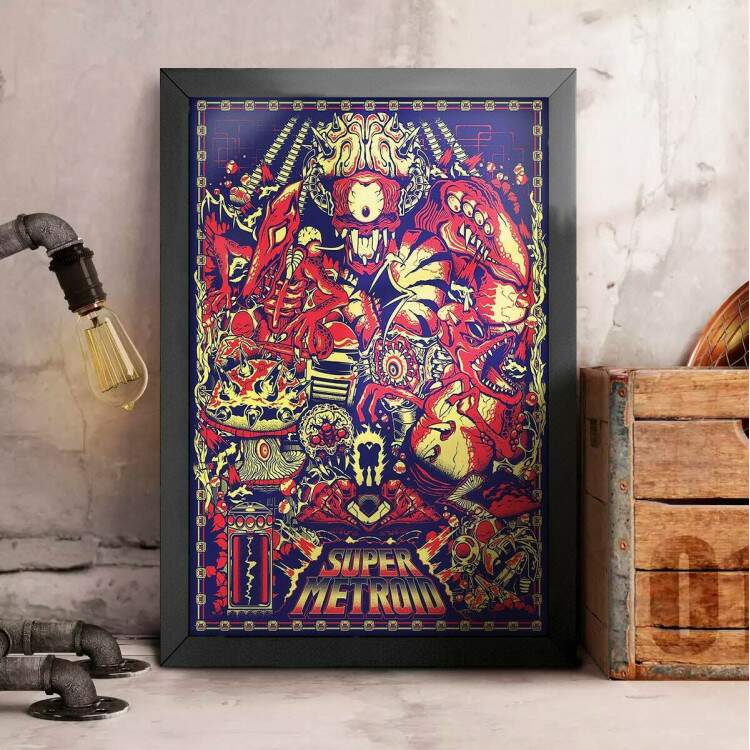 Quadro Decorativo Super Metroid