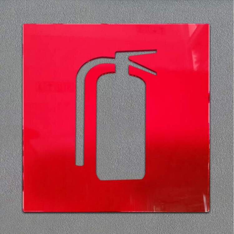 Placa de Acrlico Adesivada e Fita Dupla Face para Extintor de Incndio