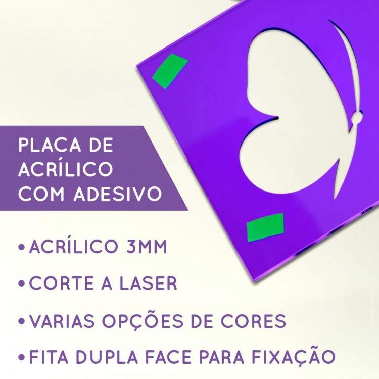 Placa de Acrlico Adesivada e Com Fita Dupla Face Extintor de Incndio