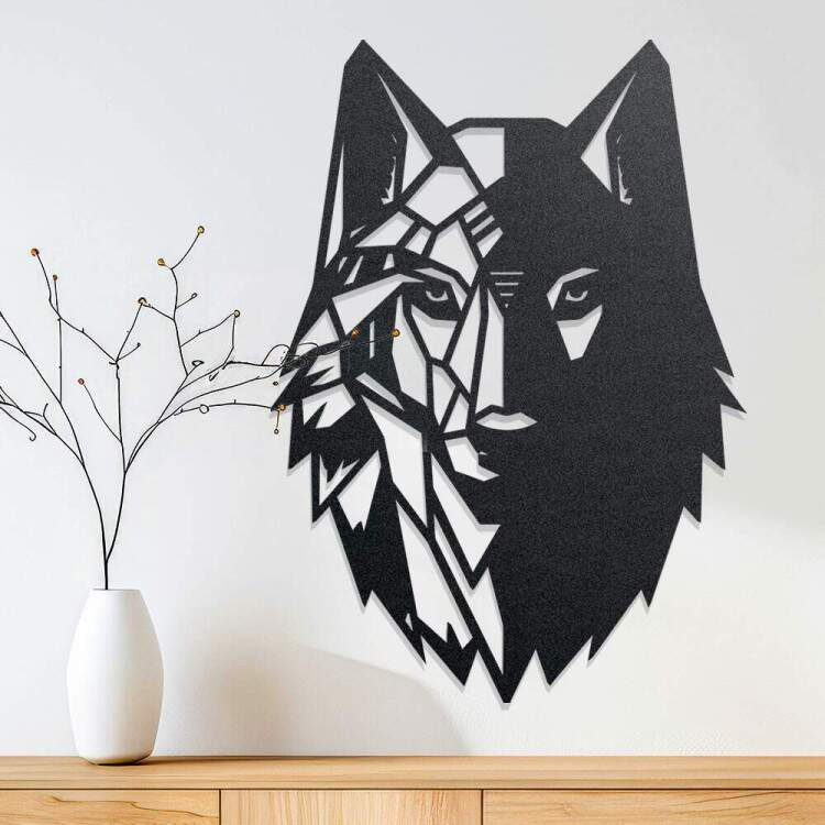 Quadro Decorativo Lobo em MDF Vazado