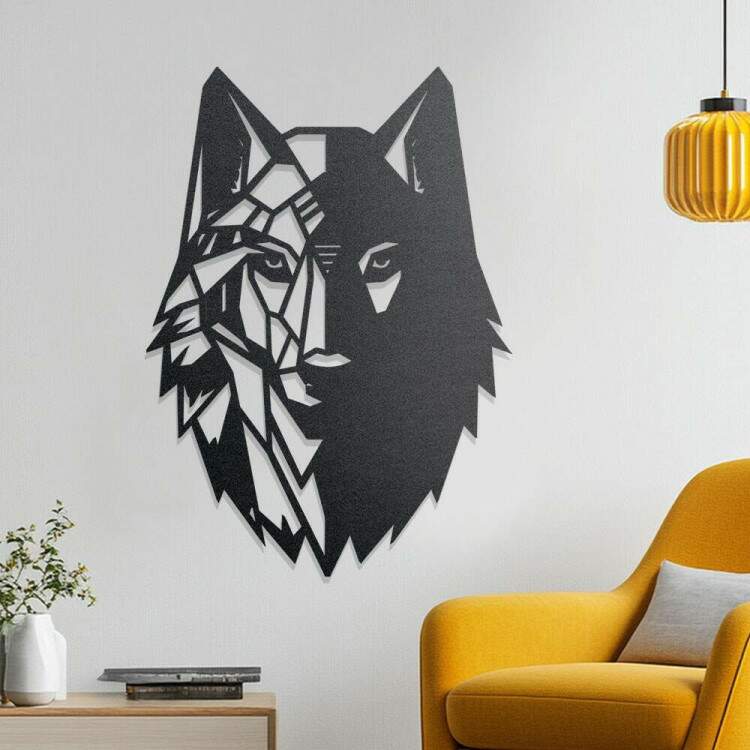 Quadro Decorativo Lobo em MDF Vazado