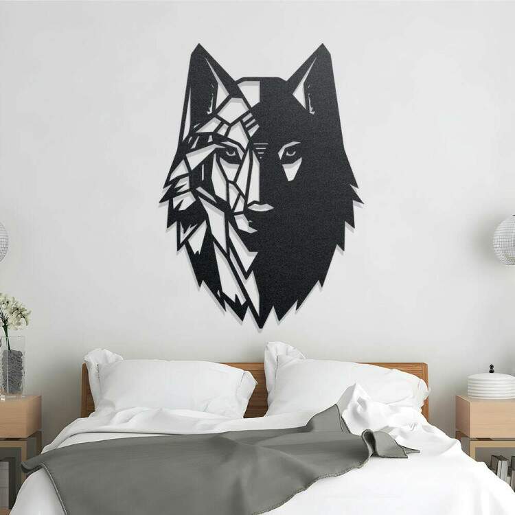 Quadro Decorativo Lobo em MDF Vazado