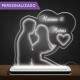 Lumin�ria de Led e Acr�lico Casal Com Nomes Personalizados