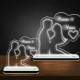 Lumin�ria de Led e Acr�lico Casal Com Nomes Personalizados