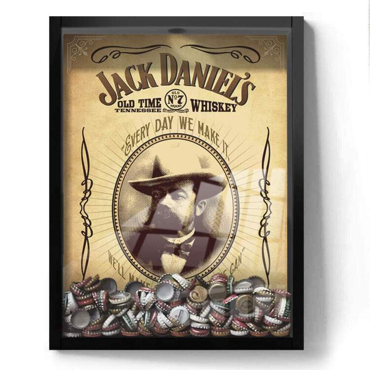 Quadro Decorativo Porta Tampinhas Whisky