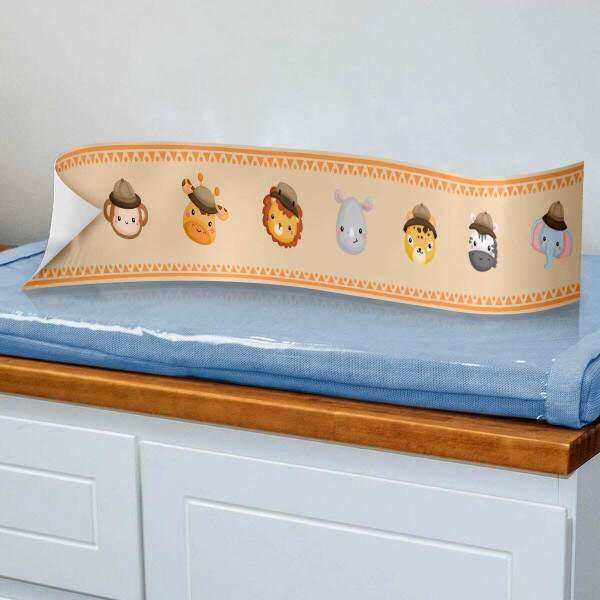 Faixa Decorativa Menino Bichinhos Safari Laranja