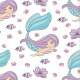 Papel de Parede Infantil Sereia Roxa