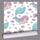 Papel de Parede Infantil Sereia Roxa