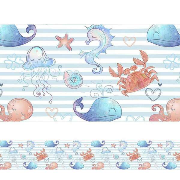 Faixa Decorativa Menino Fundo do Mar Baby 01