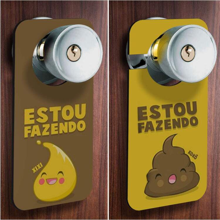 Aviso de Porta de MDF Estou Fazendo