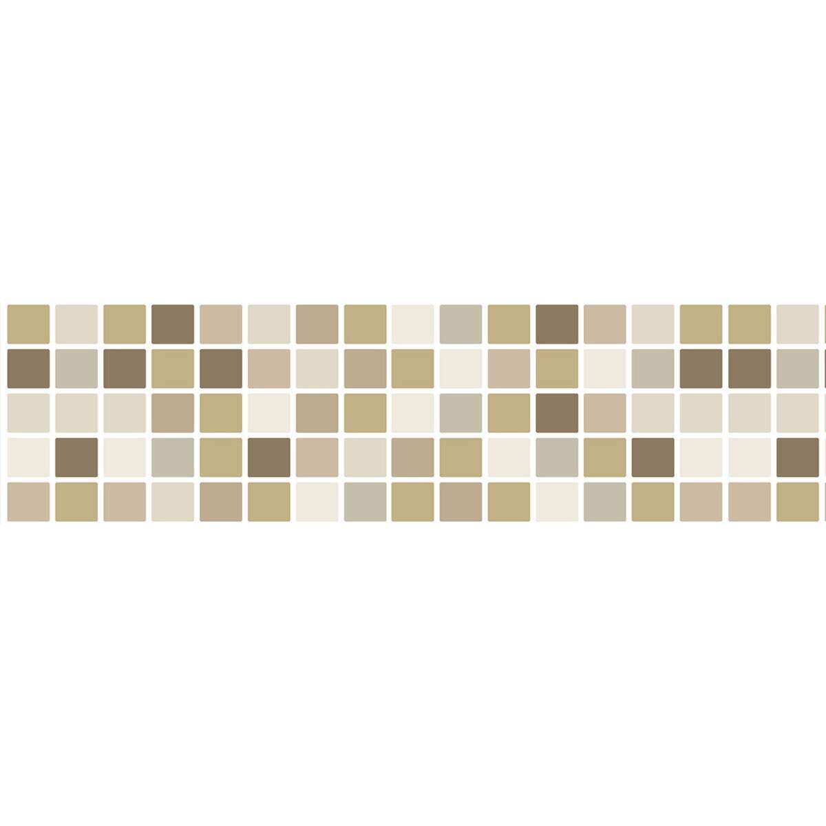 Faixa de Parede Imitando Azulejo Pastilhas Bege Areia